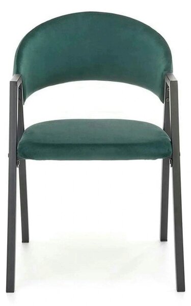 Scaun K473, stofa catifelata verde inchis, 54x58x82 cm