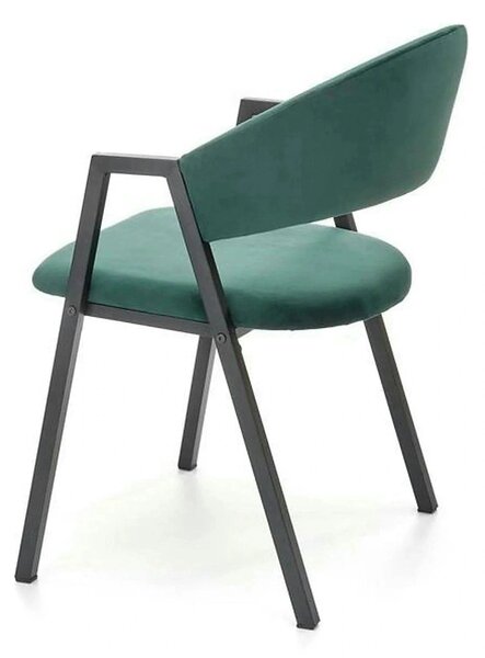 Scaun K473, stofa catifelata verde inchis, 54x58x82 cm