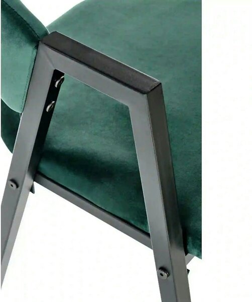 Scaun K473, stofa catifelata verde inchis, 54x58x82 cm