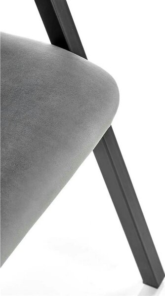 Scaun K473, stofa catifelata gri, 54x58x82 cm