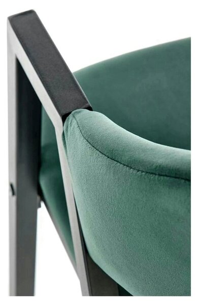 Scaun K473, stofa catifelata verde inchis, 54x58x82 cm