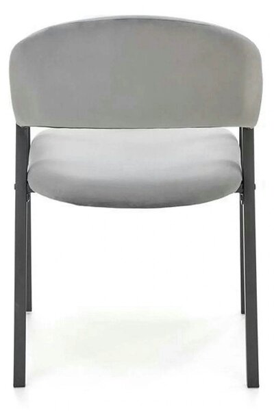 Scaun K473, stofa catifelata gri, 54x58x82 cm