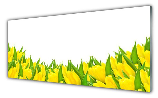 Tablou pe sticla Flori Floral Galben