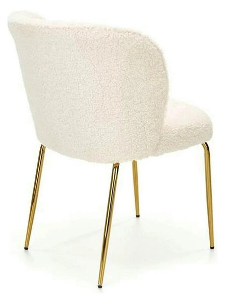 Scaun modern dining K474, stofa blana crem, 54x64x80 cm