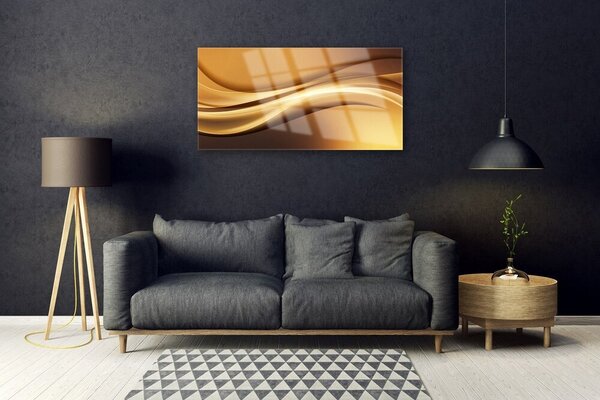Tablou pe sticla Abstract Art Galben Negru