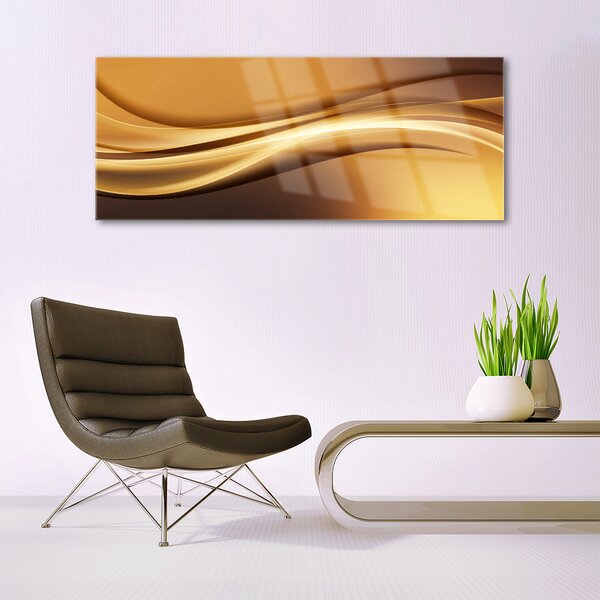 Tablou pe sticla Abstract Art Galben Negru