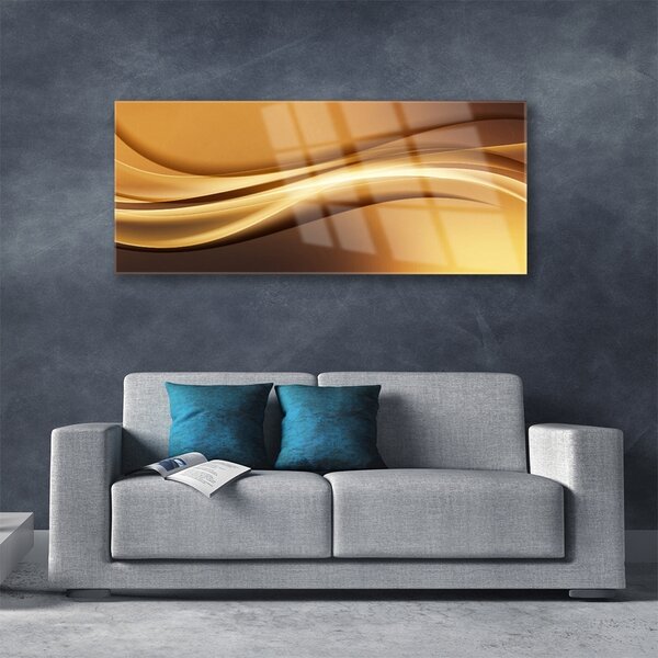 Tablou pe sticla Abstract Art Galben Negru