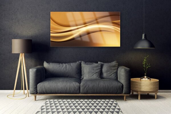 Tablou pe sticla Abstract Art Galben Negru