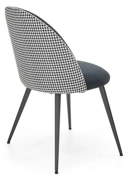 Scaun K478, stofa alb/negru, 49x54x84 cm