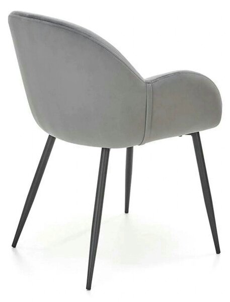 Scaun K480, gri/negru, stofa catifelata/metal, 59x59x79 cm