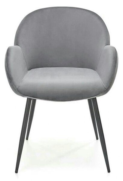 Scaun K480, gri/negru, stofa catifelata/metal, 59x59x79 cm