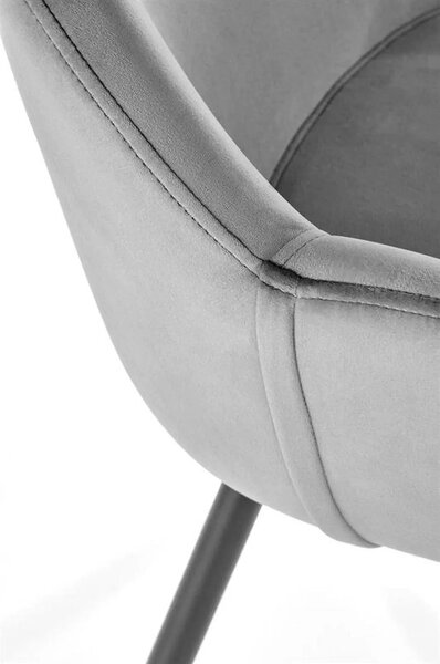 Scaun K480, gri/negru, stofa catifelata/metal, 59x59x79 cm