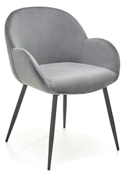 Scaun K480, gri/negru, stofa catifelata/metal, 59x59x79 cm