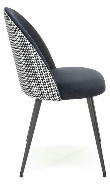 Scaun K478, stofa alb/negru, 49x54x84 cm