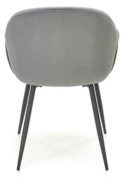 Scaun K480, gri/negru, stofa catifelata/metal, 59x59x79 cm