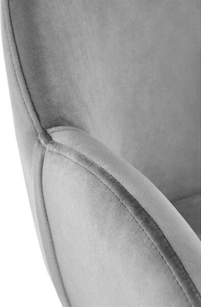 Scaun K480, gri/negru, stofa catifelata/metal, 59x59x79 cm