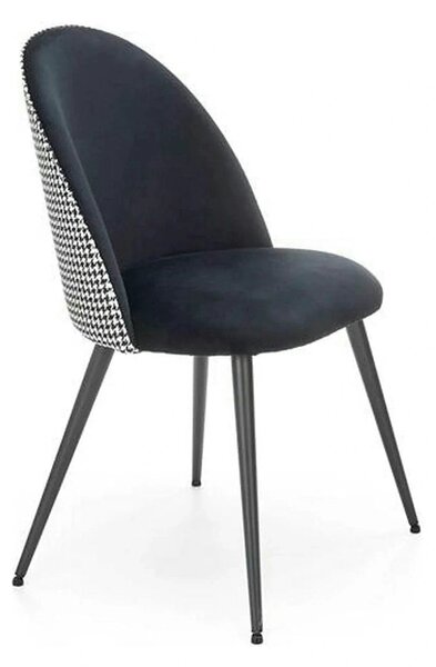 Scaun K478, stofa alb/negru, 49x54x84 cm