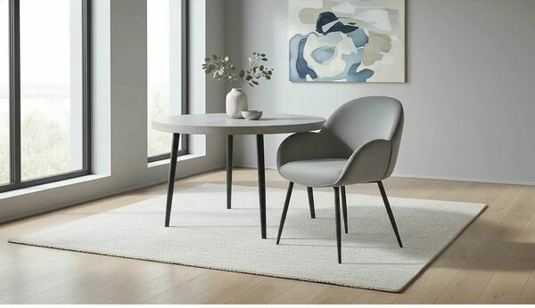 Scaun K480, gri/negru, stofa catifelata/metal, 59x59x79 cm
