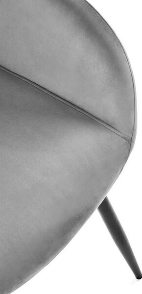 Scaun K480, gri/negru, stofa catifelata/metal, 59x59x79 cm