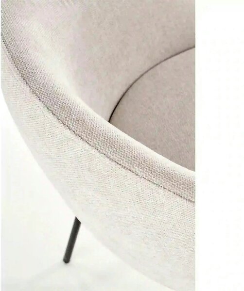Saun tapitat dining K482, bej/negru, stofa clasica/metal, 61x59x78 cm