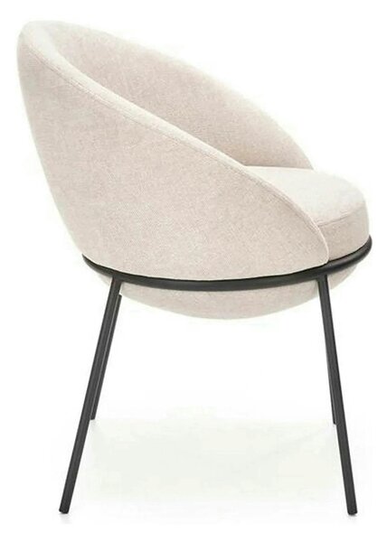 Saun tapitat dining K482, bej/negru, stofa clasica/metal, 61x59x78 cm