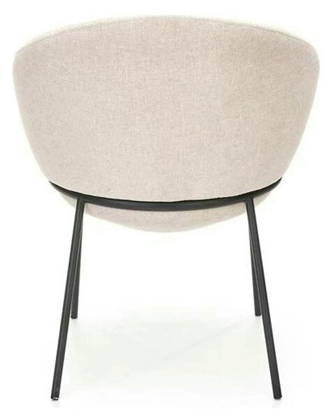 Saun tapitat dining K482, bej/negru, stofa clasica/metal, 61x59x78 cm