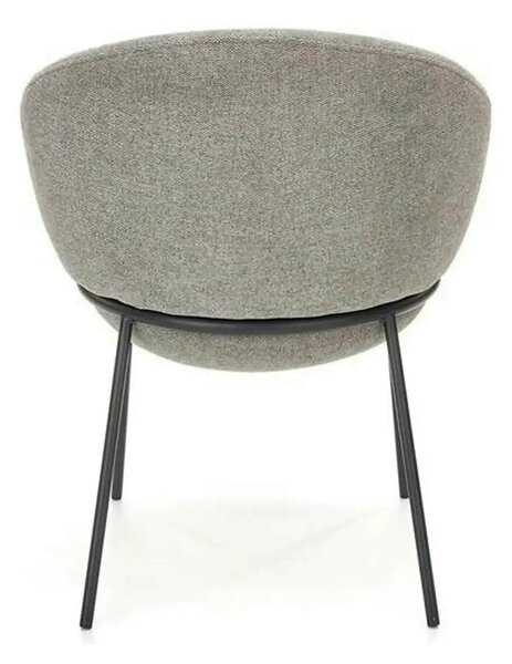 Scaun tapitat dining K482, gri/negru, stofa clasica/metal, 61x59x78 cm