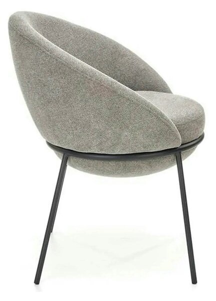 Scaun tapitat dining K482, gri/negru, stofa clasica/metal, 61x59x78 cm