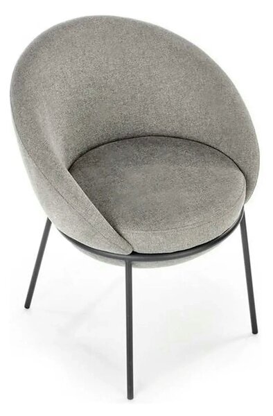 Scaun tapitat dining K482, gri/negru, stofa clasica/metal, 61x59x78 cm