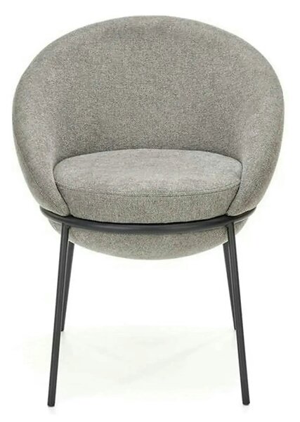 Scaun tapitat dining K482, gri/negru, stofa clasica/metal, 61x59x78 cm