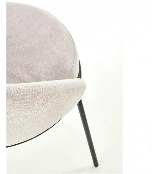 Saun tapitat dining K482, bej/negru, stofa clasica/metal, 61x59x78 cm