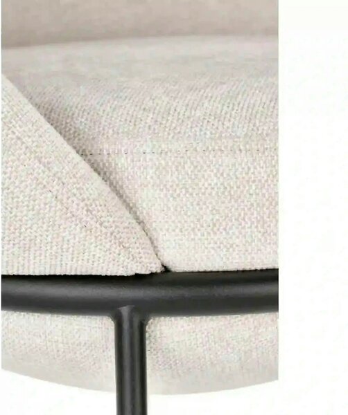 Saun tapitat dining K482, bej/negru, stofa clasica/metal, 61x59x78 cm