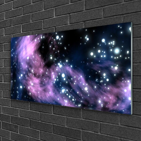 Tablou pe sticla Abstract Art Negru Albastru Violet Roz