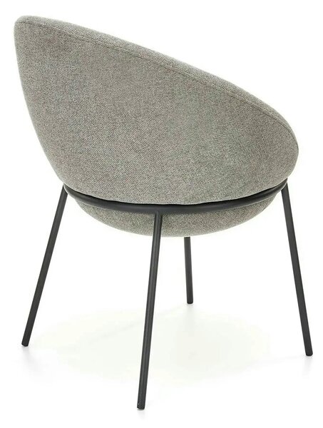 Scaun tapitat dining K482, gri/negru, stofa clasica/metal, 61x59x78 cm
