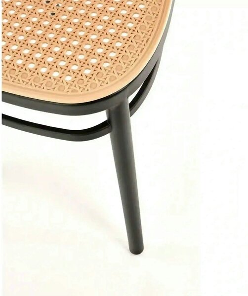 Scaun K483, bej/negru, polipropilena, 41x52x86 cm