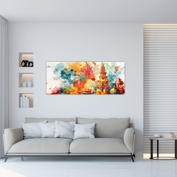 Tablou - Ilustrație în acuarelă (120x50 cm)