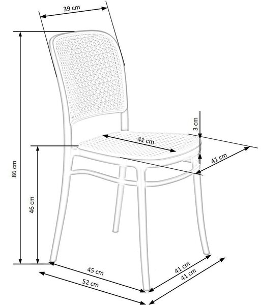 Scaun K483, bej/negru, polipropilena, 41x52x86 cm