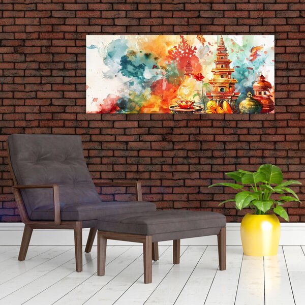 Tablou - Ilustrație în acuarelă (120x50 cm)