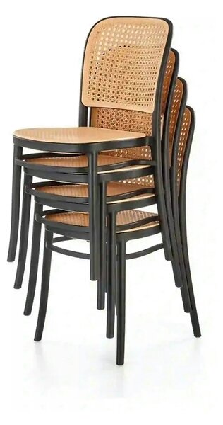 Scaun K483, bej/negru, polipropilena, 41x52x86 cm