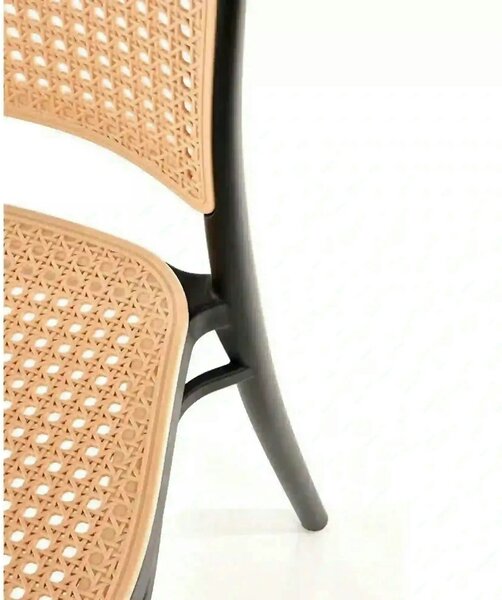 Scaun K483, bej/negru, polipropilena, 41x52x86 cm