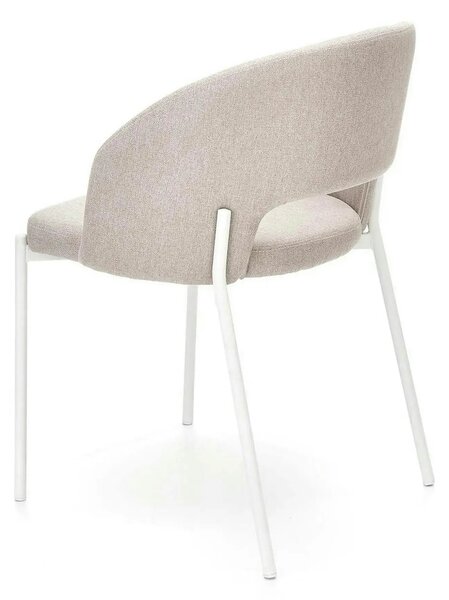 Scaun K486, bej/alb, stofa clasica/metal, 51x57x77 cm