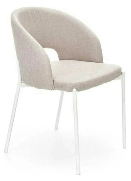 Scaun K486, bej/alb, stofa clasica/metal, 51x57x77 cm