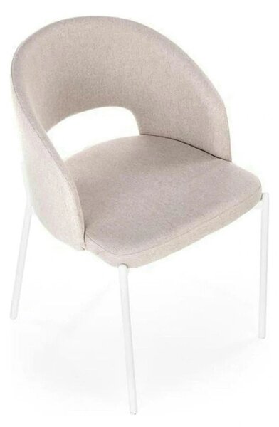 Scaun K486, bej/alb, stofa clasica/metal, 51x57x77 cm