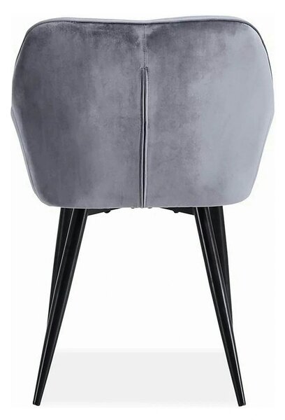 Scaun K487, stofa catifelata gri, 56x65x81 cm
