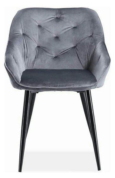 Scaun K487, stofa catifelata gri, 56x65x81 cm