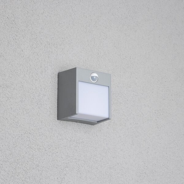 Aplică LED de exterior cu senzor Brilagi TERNI LED/12W/230V gri IP44