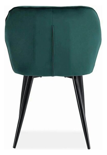 Scaun K487, verde inchis/negru, stofa catifelat/metal, 56x65x81 cm