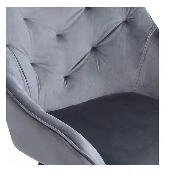 Scaun K487, stofa catifelata gri, 56x65x81 cm