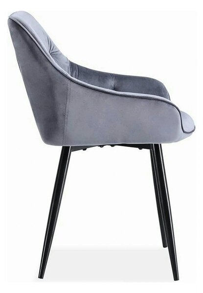 Scaun K487, stofa catifelata gri, 56x65x81 cm