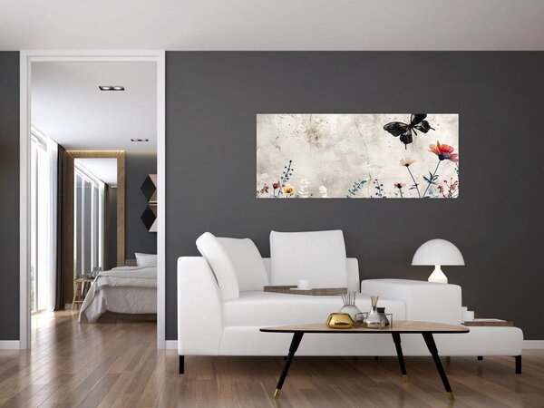 Tablou - Pajiște în beton (120x50 cm)